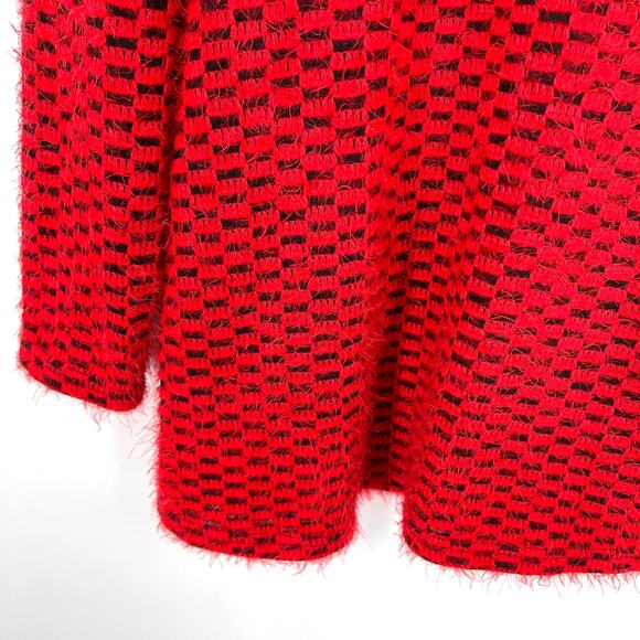 Ali Miles Sz Small Fuzzy Knit Red Sweater Blouse Shirt Top Wearable Art Holidays - Picture 8 of 9